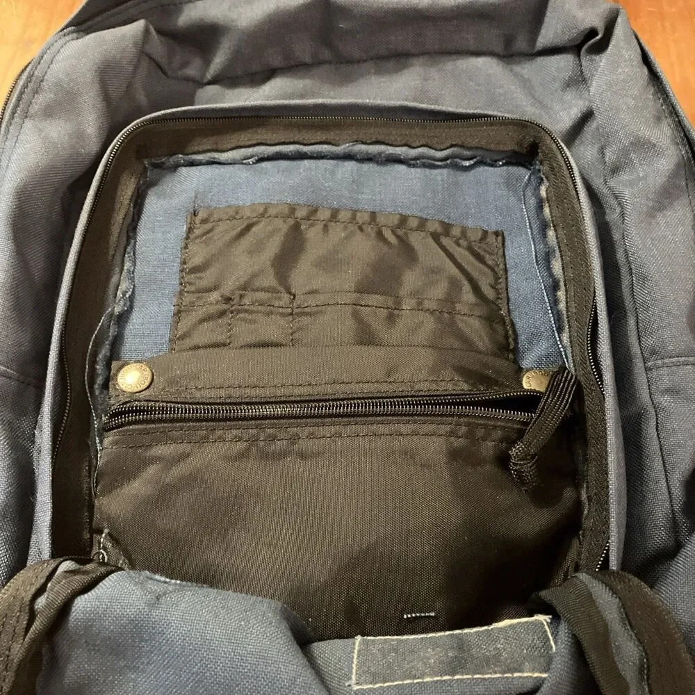 Vintage 90s Caribou Mountaineering Backpack 15” Slate Blue Trail Bag Lightweight